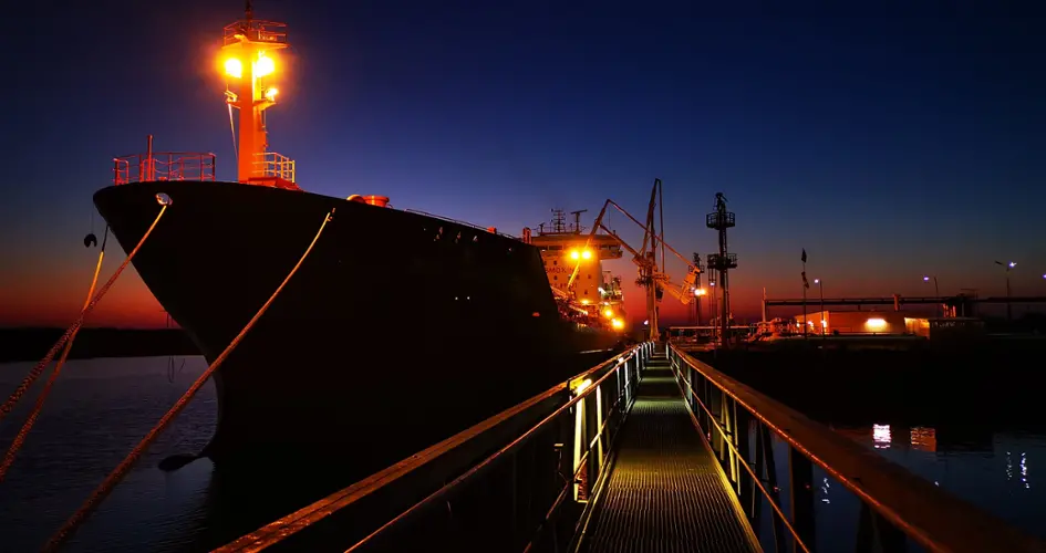 Ammonia tanker in Rostock Harbor
