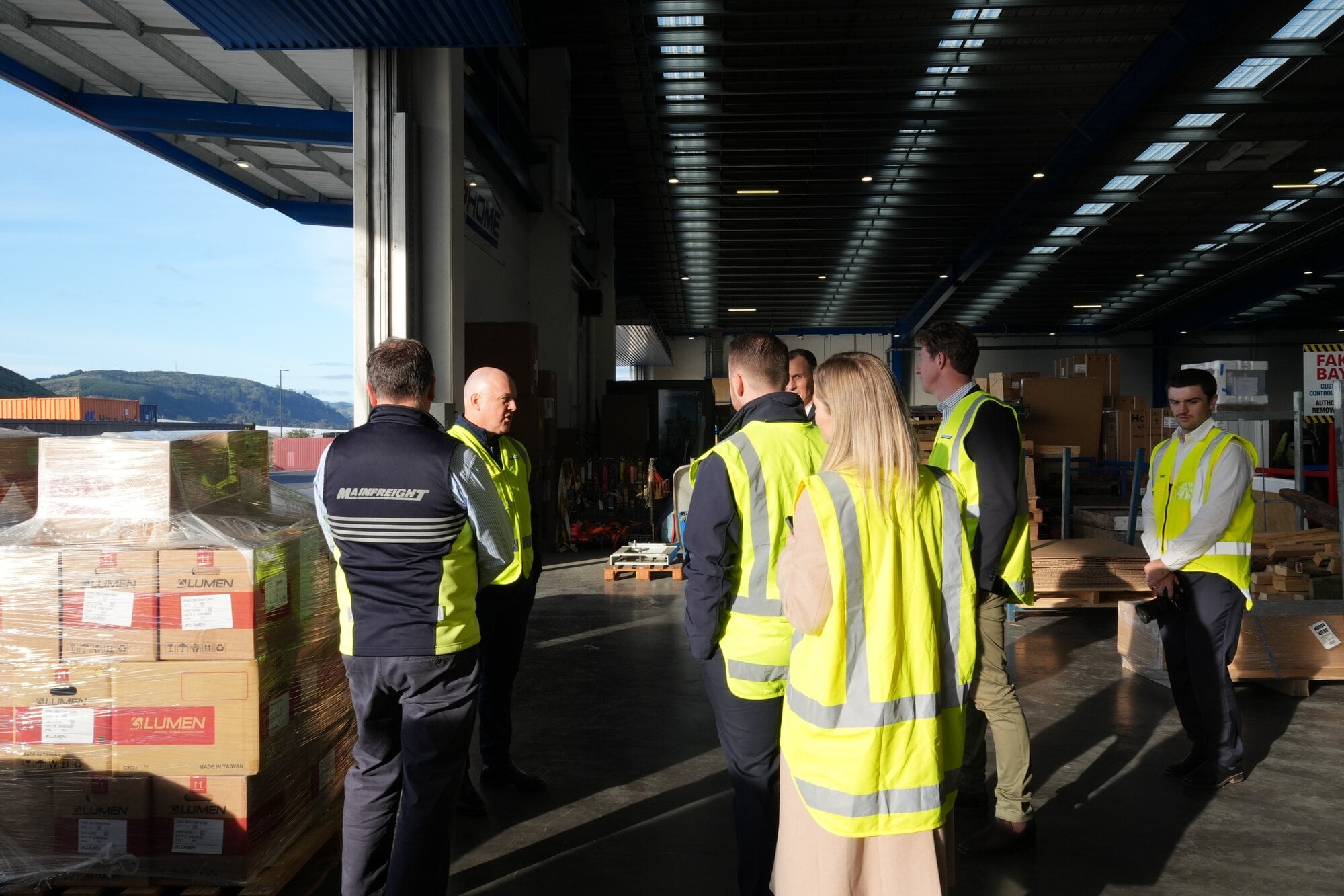 Prime Minister Christopher Luxon tours Mainfreight Tauranga after the announcement of Ikea's distribution partnership with Mainfreight and NZ Post. Photo / Bijou Johnson