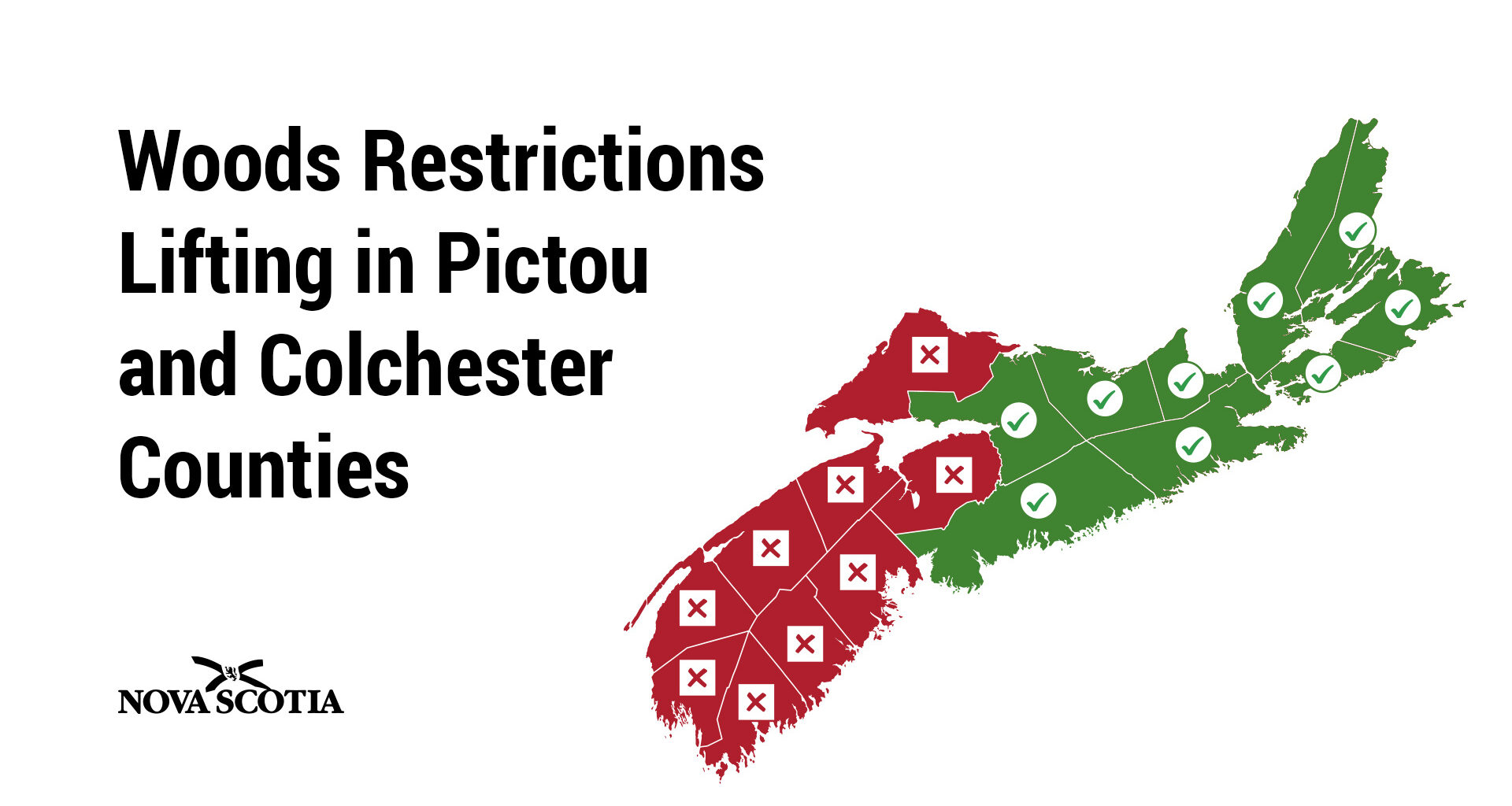 Woods Restrictions to be Lifted in Pictou, Colchester Counties