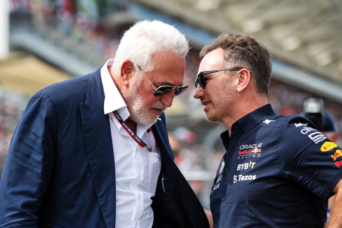 Lawrence Stroll, Aston Martin, and Christian Horner, Red Bull, F1