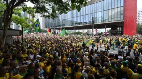 Getty Images Massive demonstration in Sao Paulo in 2023