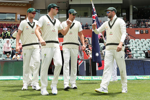 Josh Hazlewood, Pat Cummins, Mitchell Starc and Nathan Lyon.