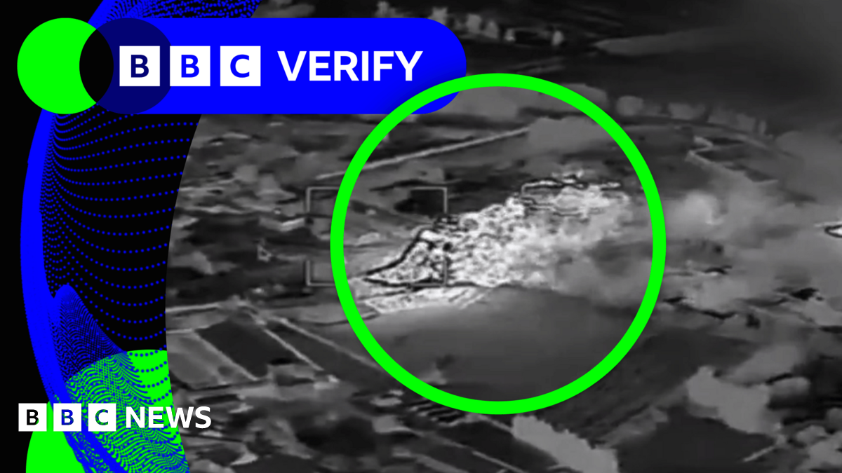 BBC Verify Live: Footage shows reported Ukraine strike on Russia base as Kyiv comes under attack