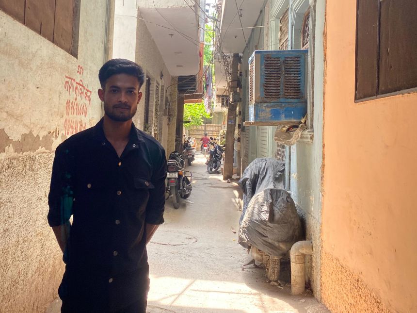 Noorul Amin, who says five of his relatives were deported, poses for a photo in New Delhi in May.