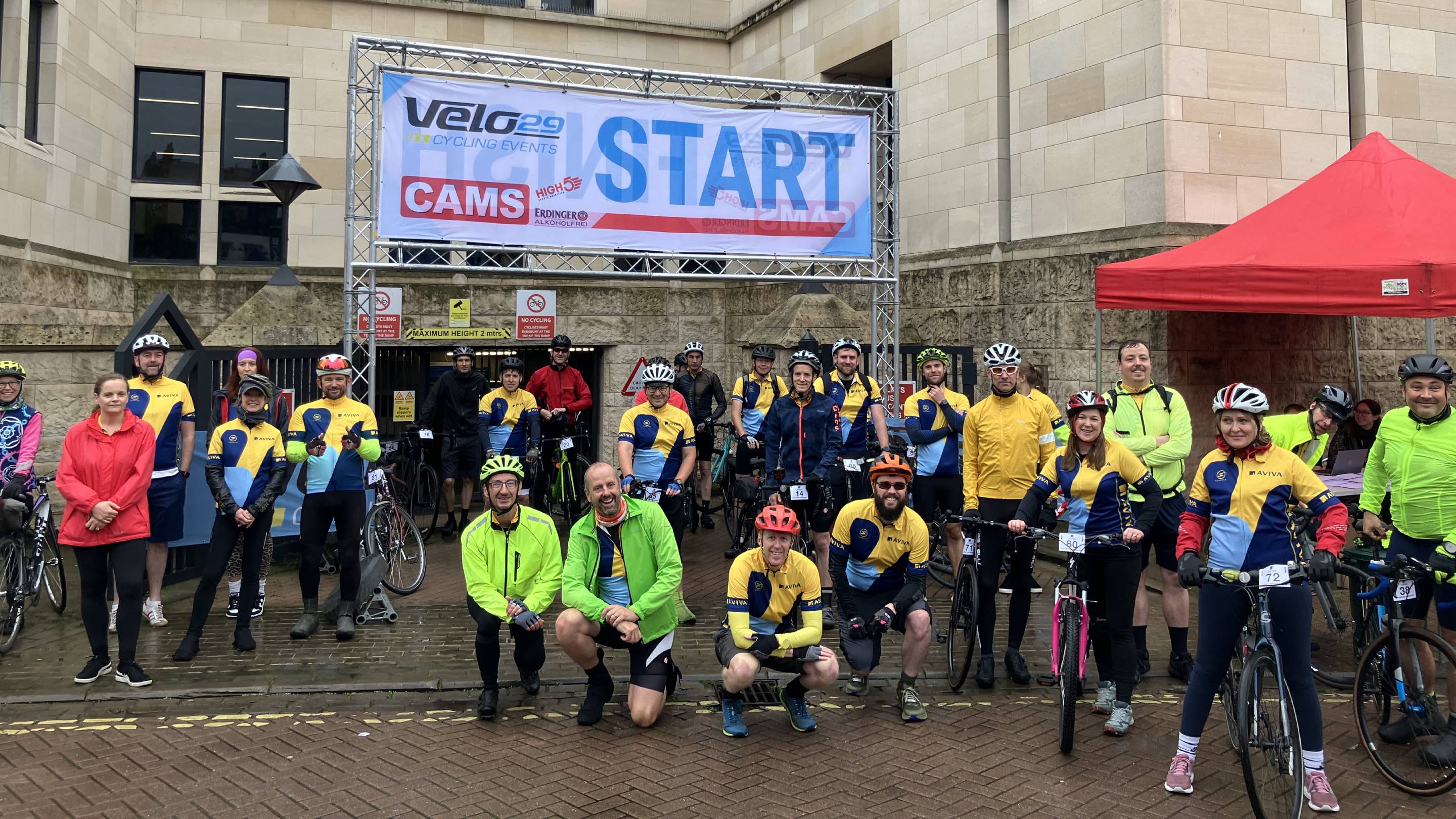 Aviva colleagues taking part in 2024's York charity cycle challenge