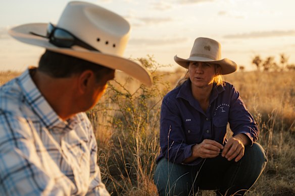 Jody talks to Alejandro Carrillo, a rancher from the Chihuahan Desert in Mexico, who has advised her on building climate resilience.