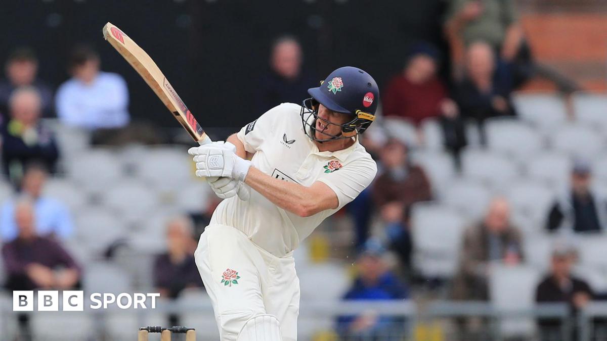 Left-hander Luke Wells plays a shot off his hips in Lancashire's innings against Middlesex