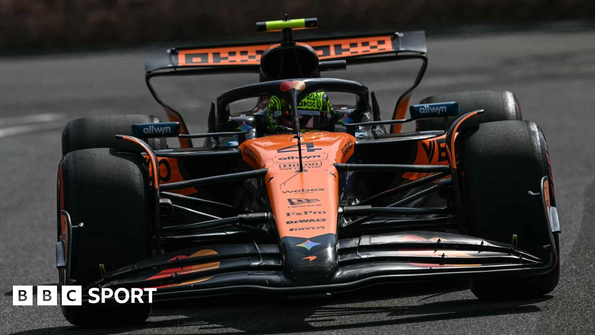 McLaren's Lando Norris in Azerbaijan Grand Prix first practice