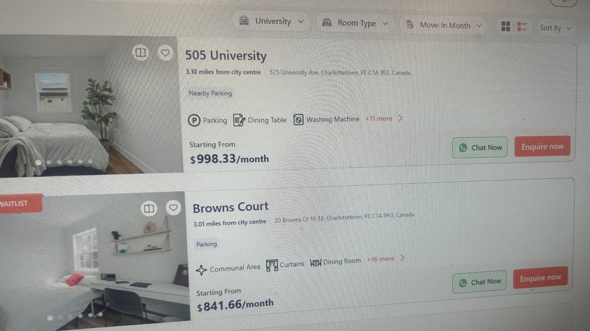 Some of the online ads for the newly furnished Browns Court units, broken down by how much an occupant will pay monthly for a bedroom plus use of the bathroom, kitchen and other rooms.