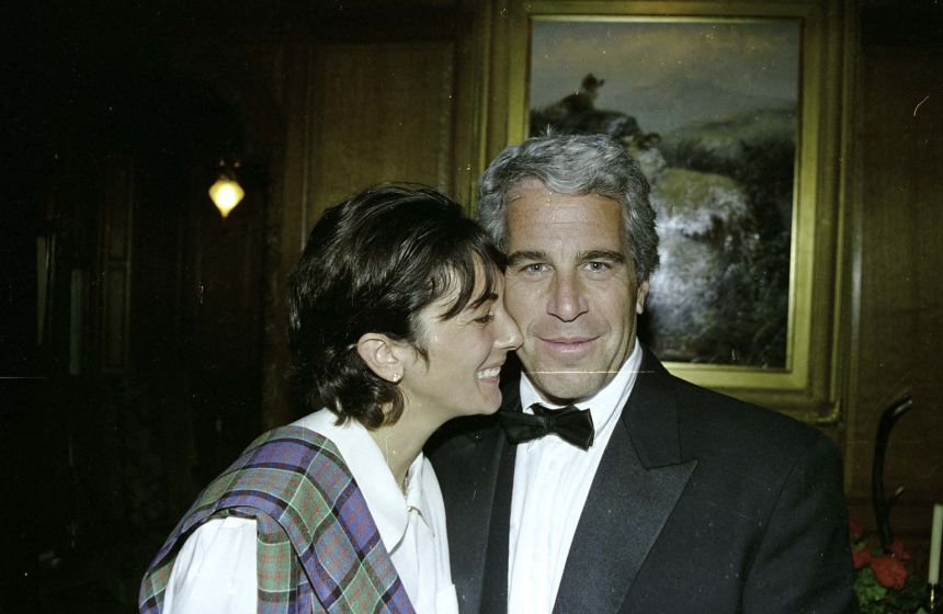 This undated trial evidence image obtained December 8, 2021, from the US District Court for the Southern District of New York shows British socialite Ghislaine Maxwell and US financier Jeffrey Epstein.