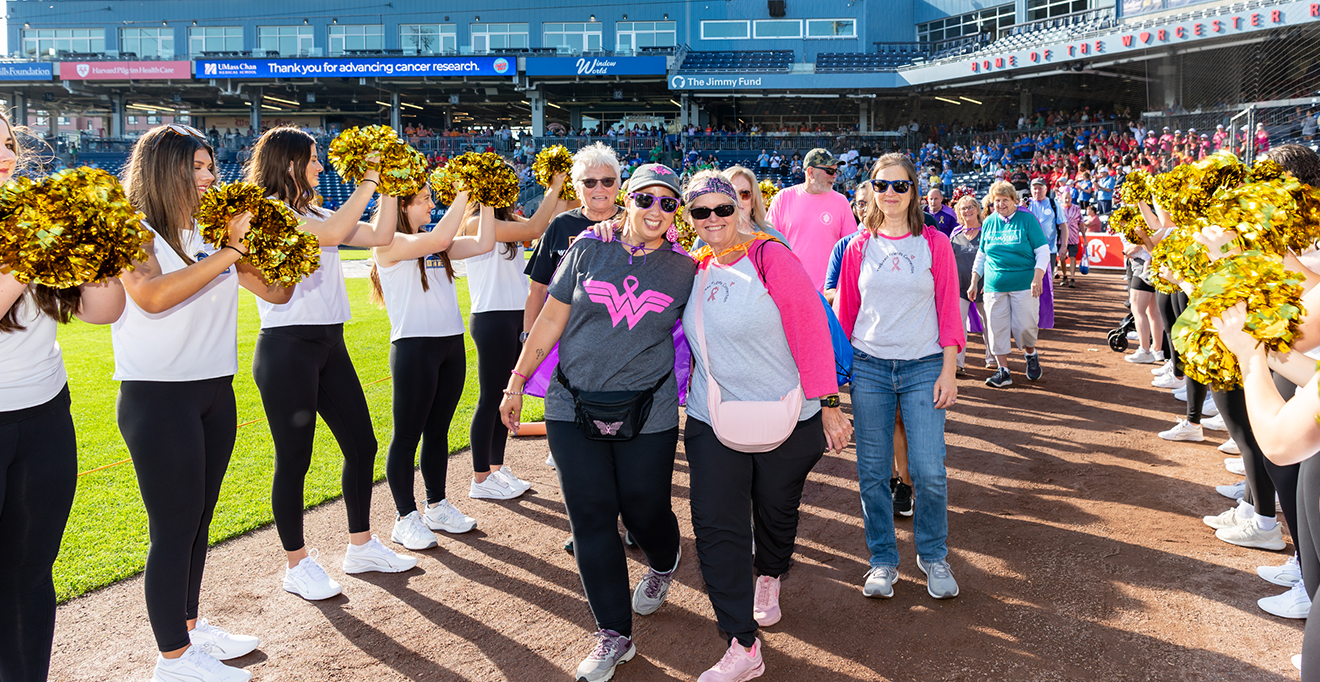 UMass Cancer Walk participants completing the survivor lap Photo: Phil Smith