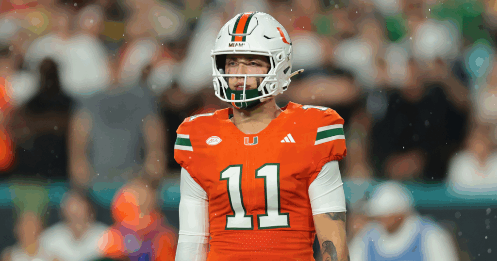 Carson Beck did his best to stay composed following a massive season opening win in his Miami debut, but the emotions came flowing out.