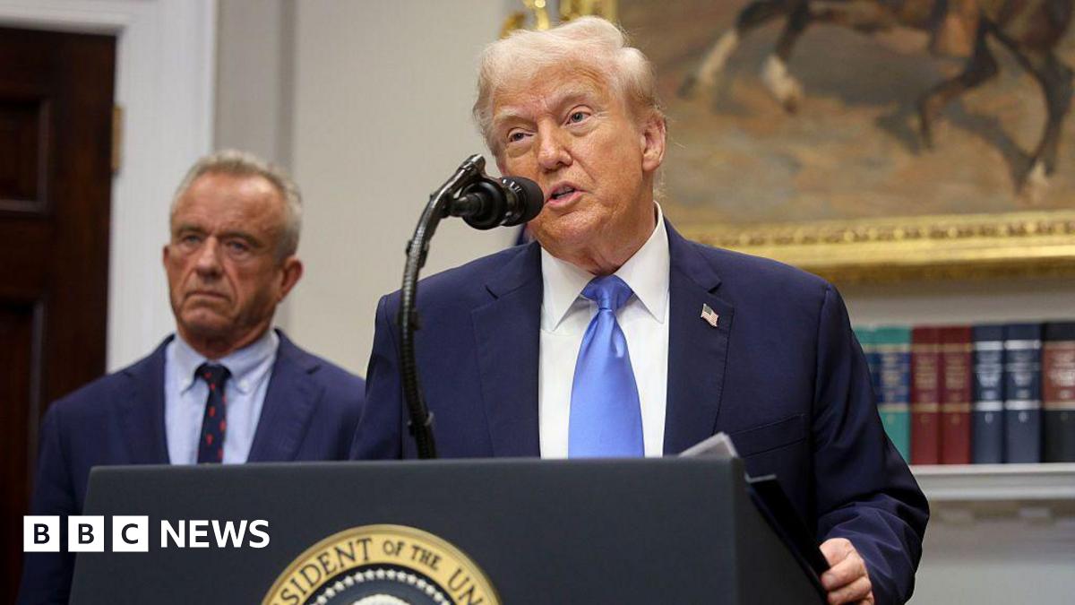 Donald Trump and Health Secretary Robert F Kennedy Jr speak