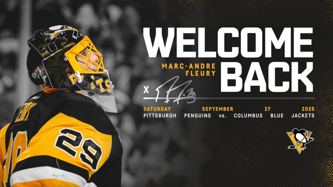Penguins Sign Goaltender Marc-Andre Fleury to a Professional Tryout Contract