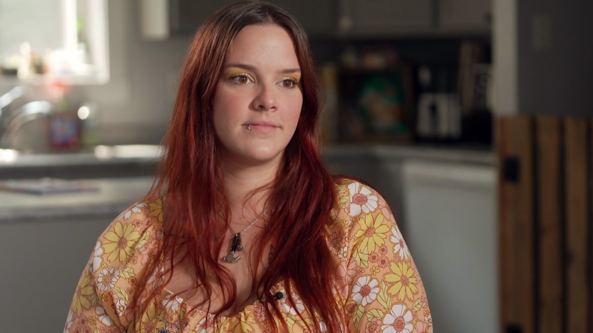 closeup woman in floral blouse