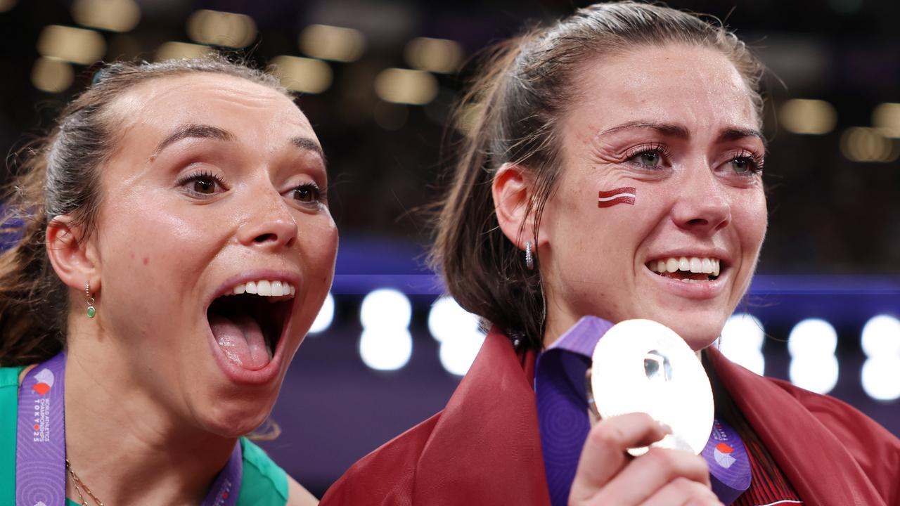 Mackenzie Little javelin bronze medal for Australia, touching podium moment with Latvia’s Anete Sietiņa, news, video