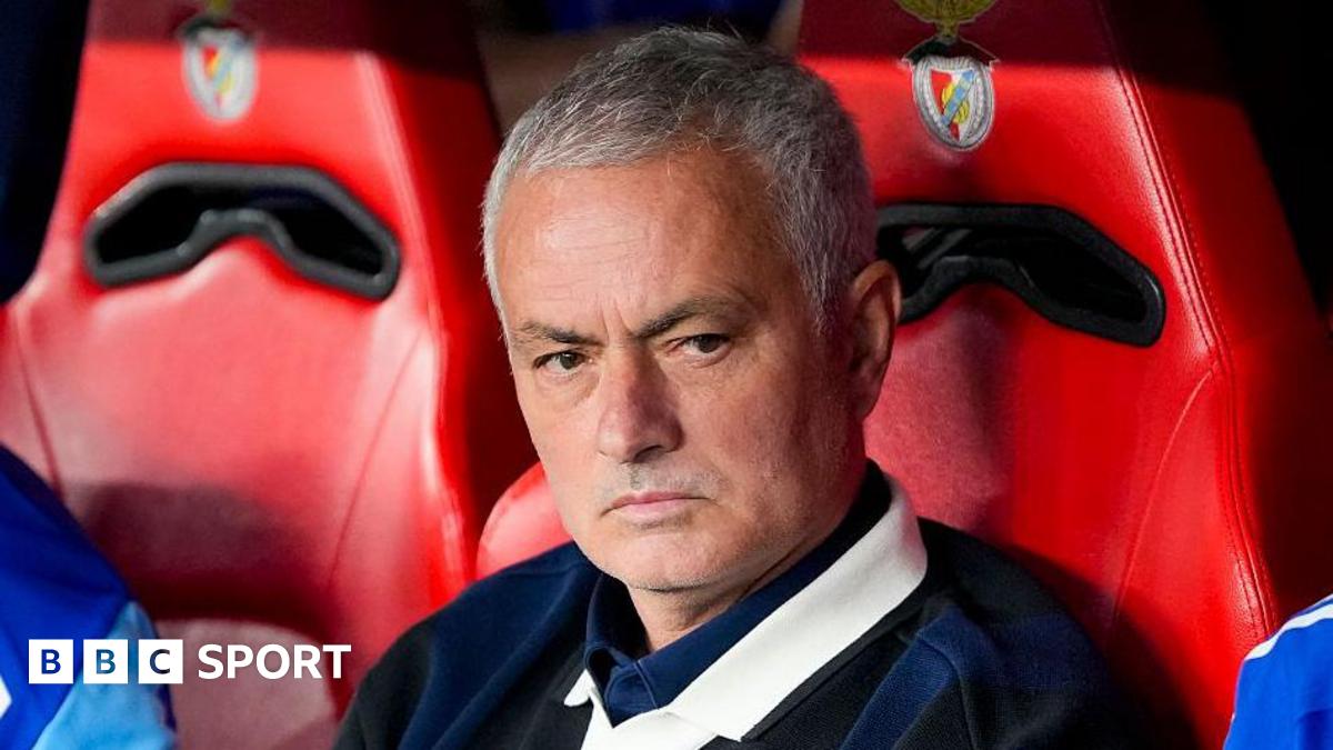 Jose Mourinho sits on the bench at Benfica