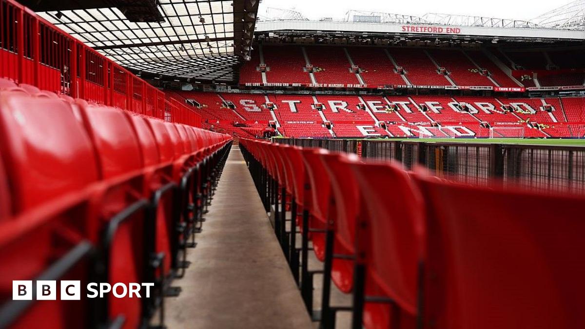 Manchester United's Old Trafford stadium seen from a vantage point in the stands