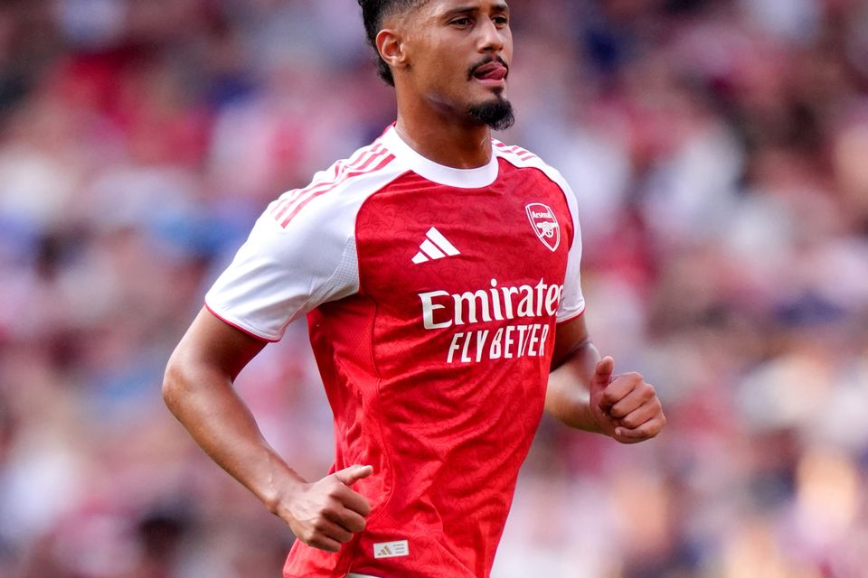 William Saliba was forced off early on (John Walton/PA)