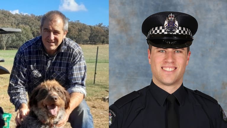 Detective Leading Senior Constable Neal Thompson, left, and Senior Constable Vadim De Waart were killed in an ambush in Porepunkah.