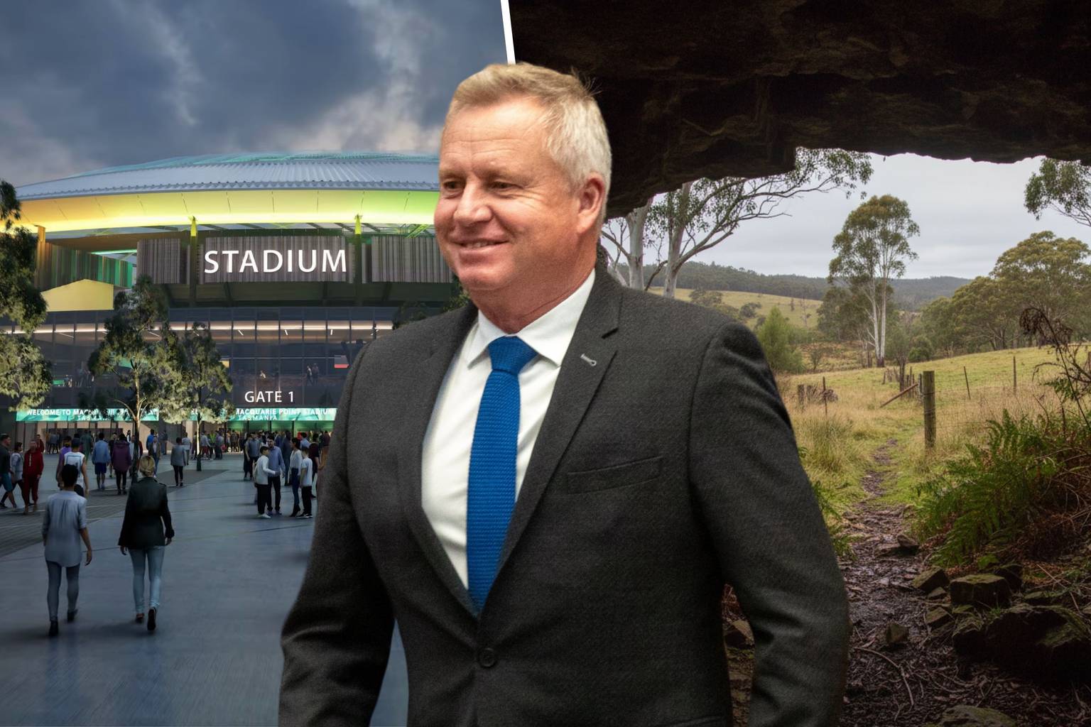 Premier says Tasmania would still be ‘living in paddocks and caves’ without major projects