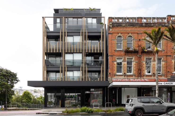 Angus Muir and his partner, Liz Allen, fell in love with their Auckland pad, at 504/1 Cobden Street, on the spot. Photo / Supplied