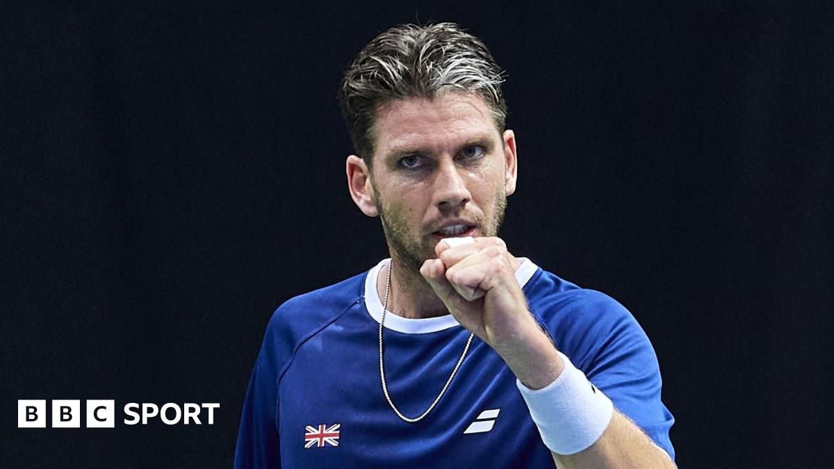 Britain's Cameron Norrie celebrates victory over Olaf Pieczkowski