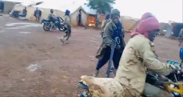 Fighters seen inside of the Gomboro military base