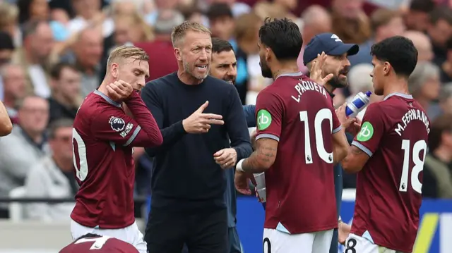 Graham Potter with West Ham players