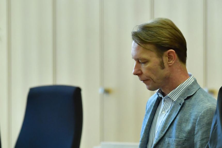 Christian Brueckner arrives at the Landgericht Braunschweig state courthouse for one of the final days of his trial for sex crimes on October 7, 2024 in Braunschweig, Germany.