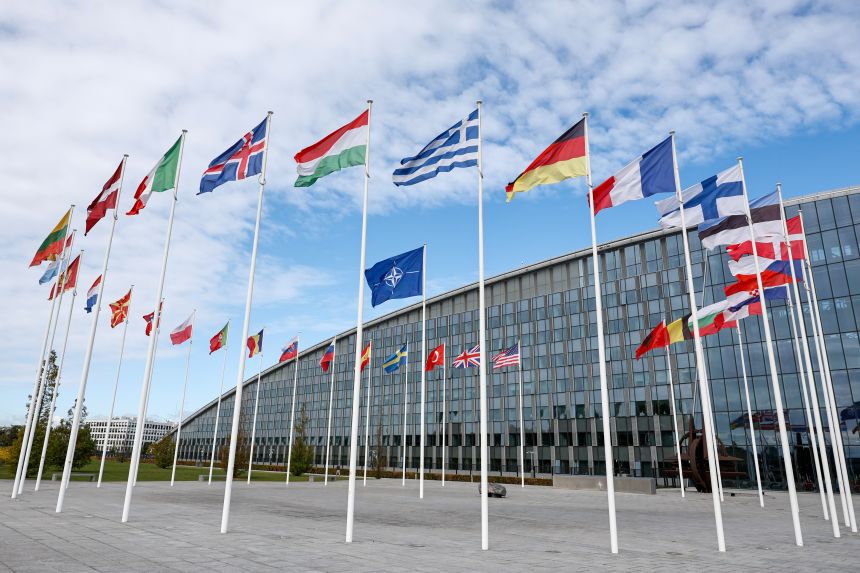 Headquarters of North Atlantic Treaty Organization (NATO) in Brussels, Belgium, on Tuesday, Sept. 23, 2025.