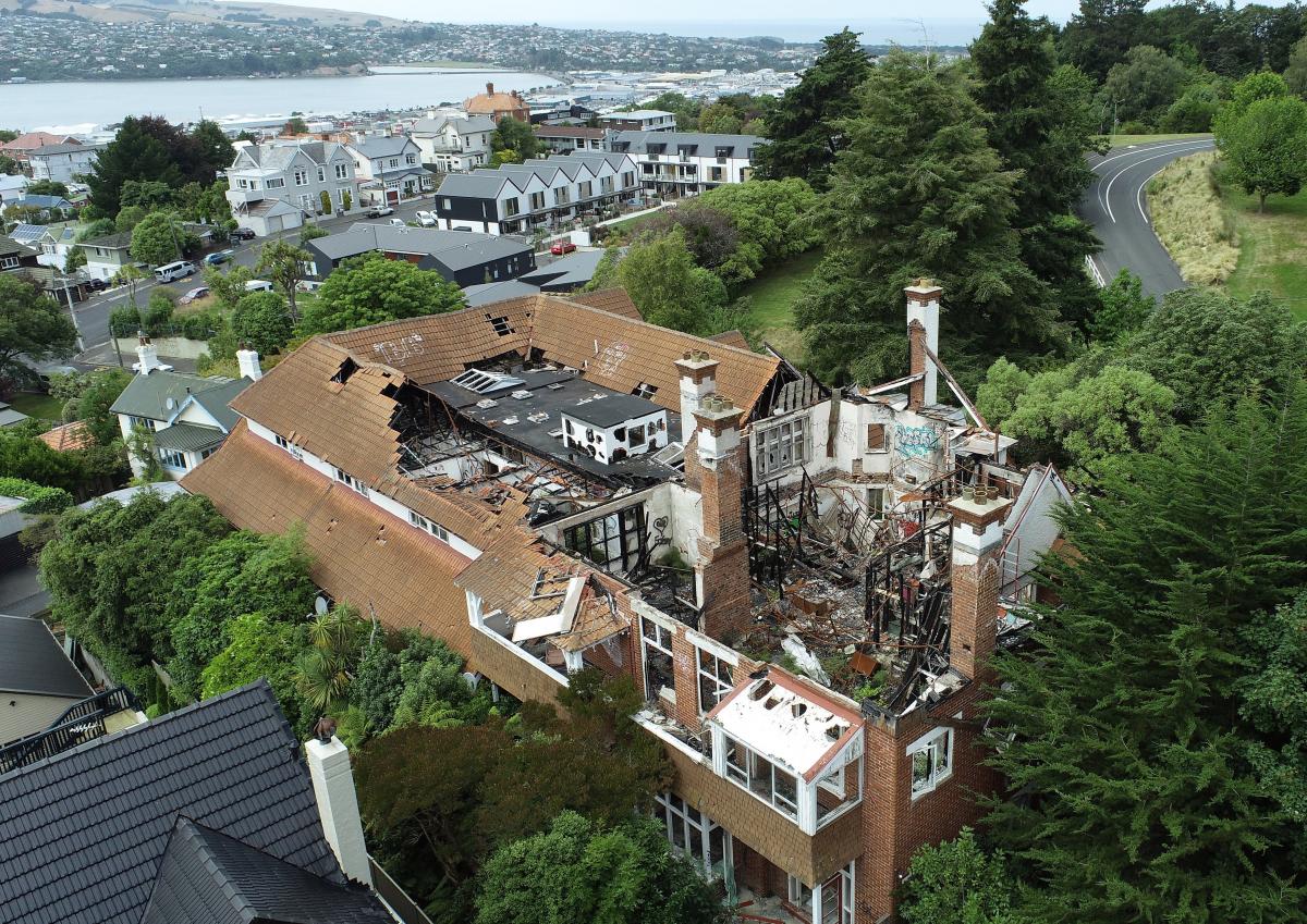 Burnt-out old Dunedin hospital for sale