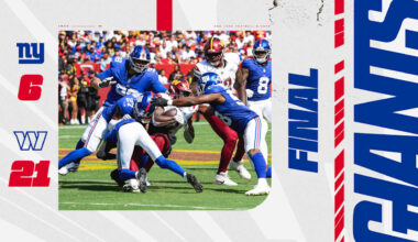 Giants fall to Commanders, 21-6