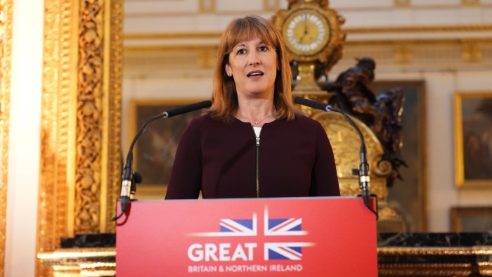 Rachel Reeves speaks at a podium