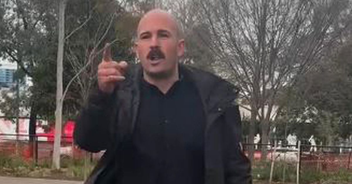 Neo-Nazi Thomas Sewell crashes premier's press conference