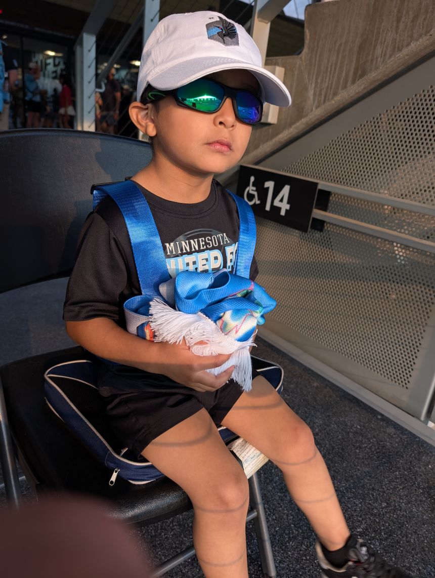 Jose Morales-Ortiz watching a Loons soccer game in St. Paul, Minnesota.