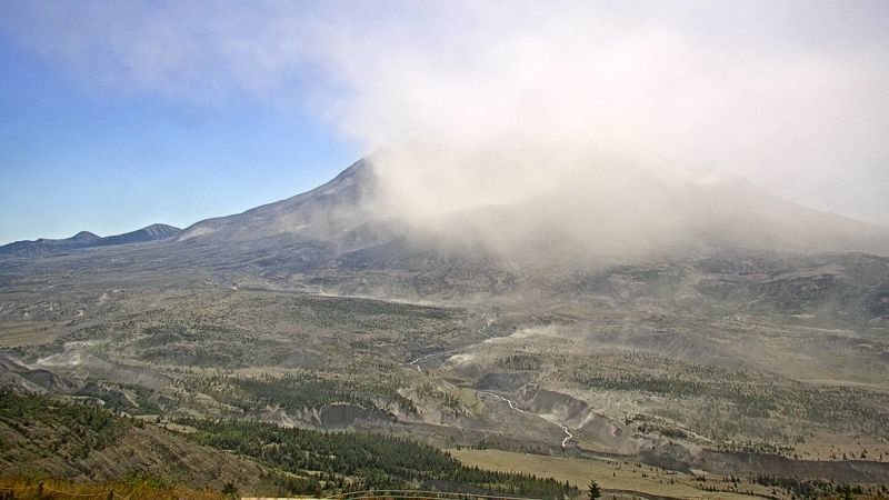 No, Mount St. Helens isn’t erupting again. It’s just stirring up leftover ash 45 years after ‘the big one’