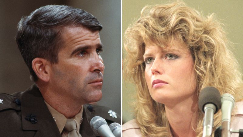 Oliver North marries Fawn Hall, his document-shredding secretary at the center of Iran-Contra scandal