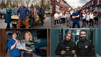 Stills from Mammoth, Freddie Flintoff's Field of Dreams, Shetland and Blue Lights