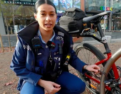 Brearna Kelsi Sloss in a police bike theft prevention video from 2021. Photo: NZ Police / Supplied
