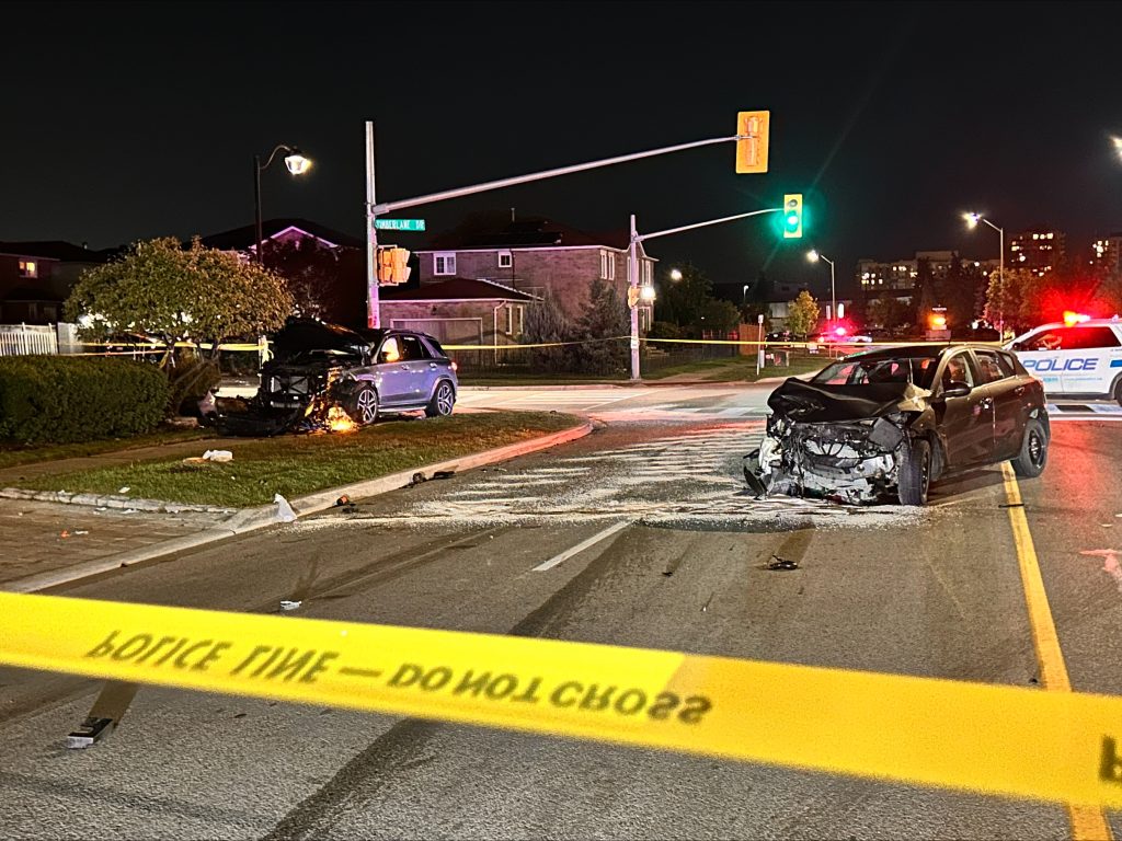 3 children, 1 adult struck in Brampton crash