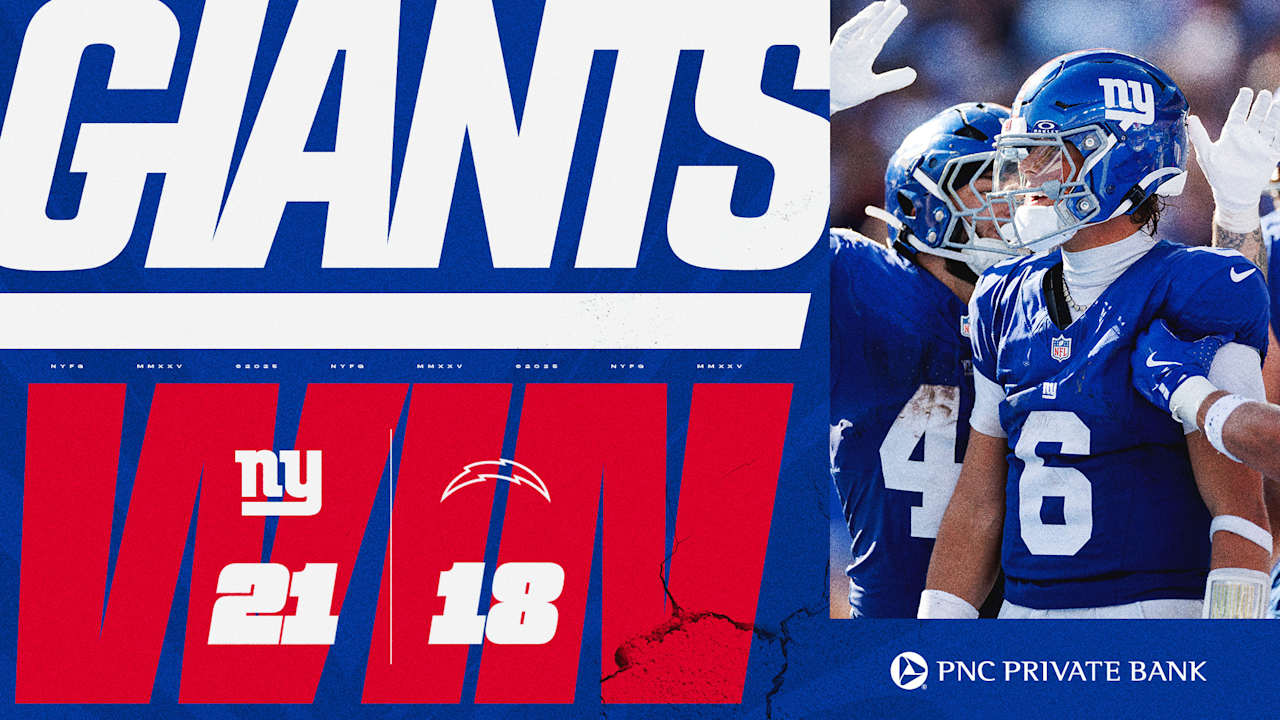 Giants defeat Chargers 21-18 in Jaxson Dart's first start