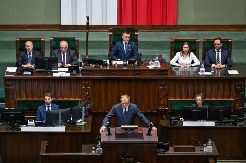 Tusk presented information on the violation of Polish airspace by Russian drones during a session of Poland's parliament in Warsaw on Wednesday.