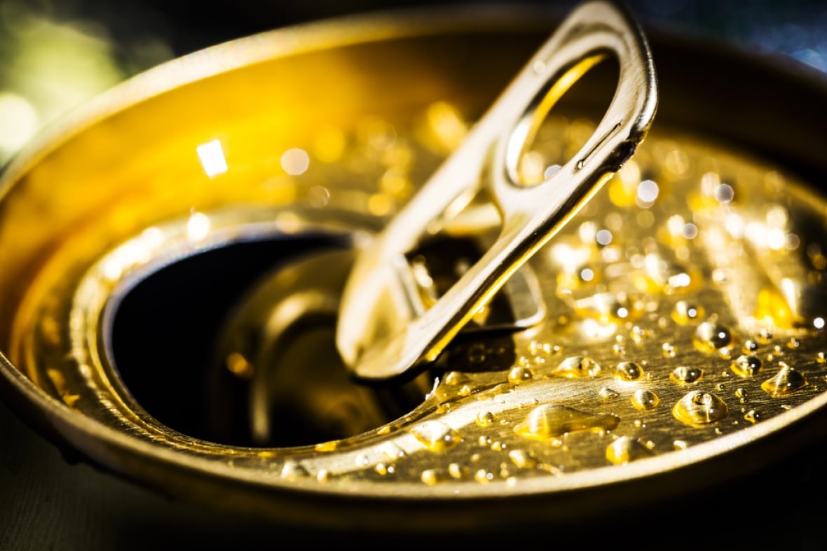 close-up of the top of a beer can