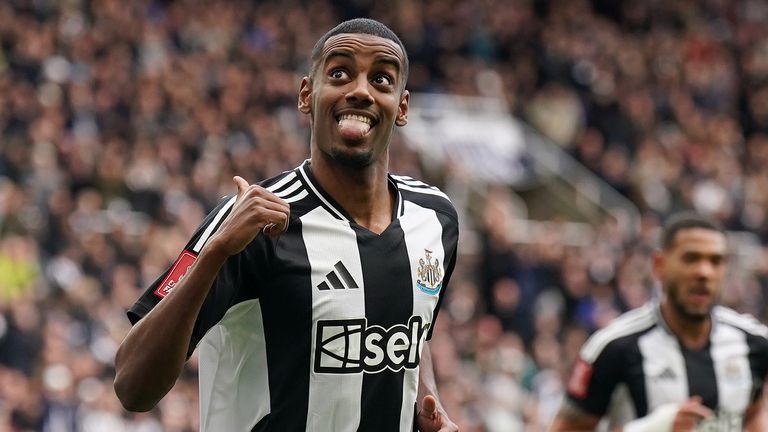 Alexander Isak celebrates one of his goals for Newcastle. File pic: PA