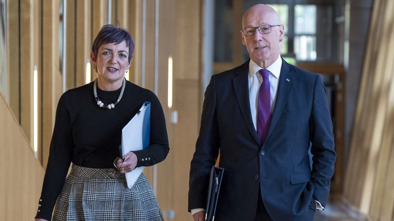 Justice Secretary Angela Constance and First Minister John Swinney. Pic: PA