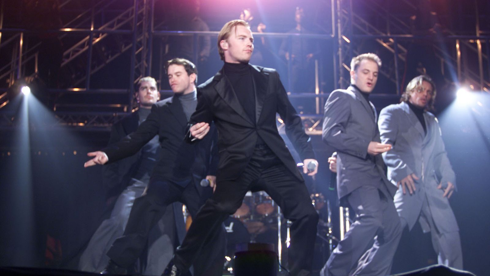 Boyzone performing on stage at Wembley Arena in 1999. File pic: PA