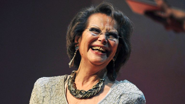 Claudia Cardinale at the Prix Lumieres awards ceremony in Paris in January 2013. Pic: AP