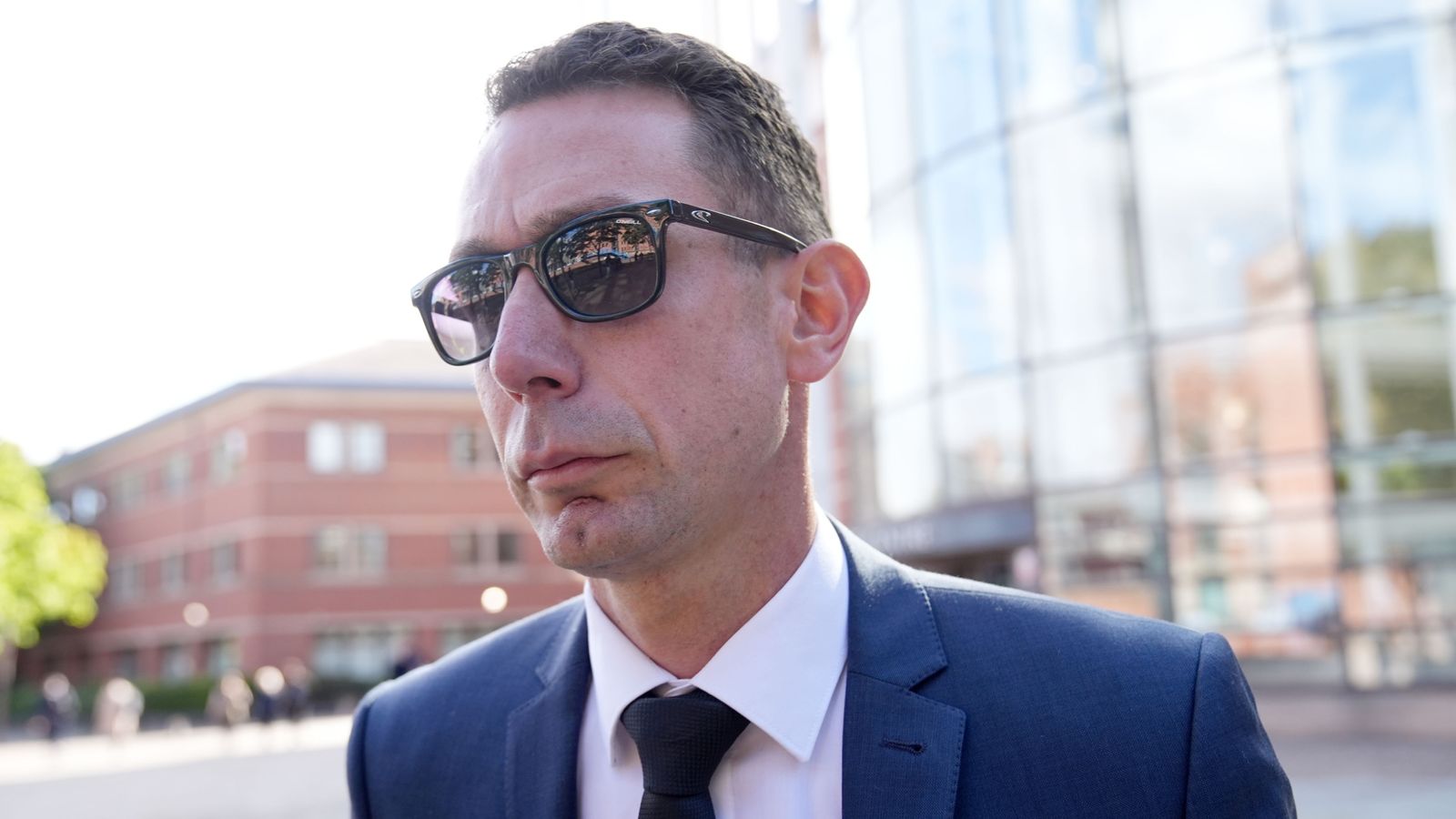 Former Premier League referee David Coote leaves Nottingham Magistrates' Court. Pic: PA