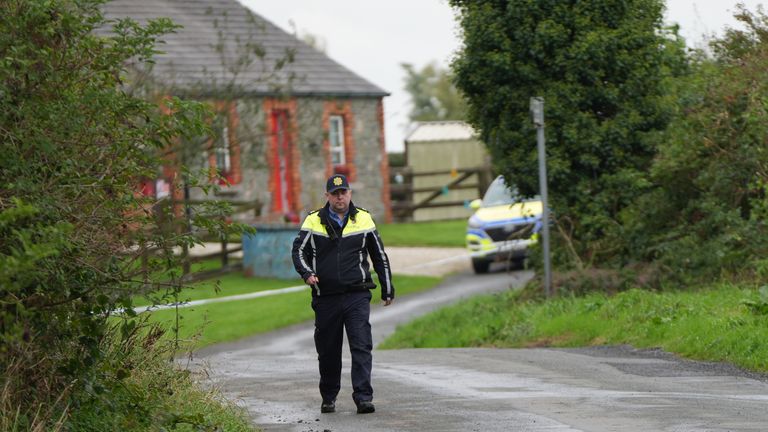Police at the scene in Drumgowna, Co Louth. Pic: PA